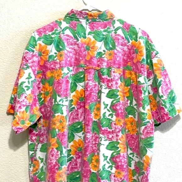 VINTAGE Jacque & KoKo Floral Short Sleeve Button Down Shirt Size 22/24 - Picture 7 of 10